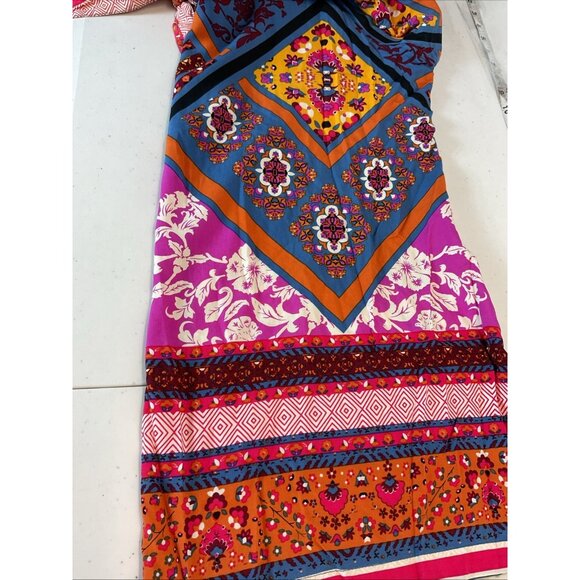 Free People Maritzah Jumpsuit Size 2 wide leg cropped BOHO Moroccan colorful - Picture 9 of 13